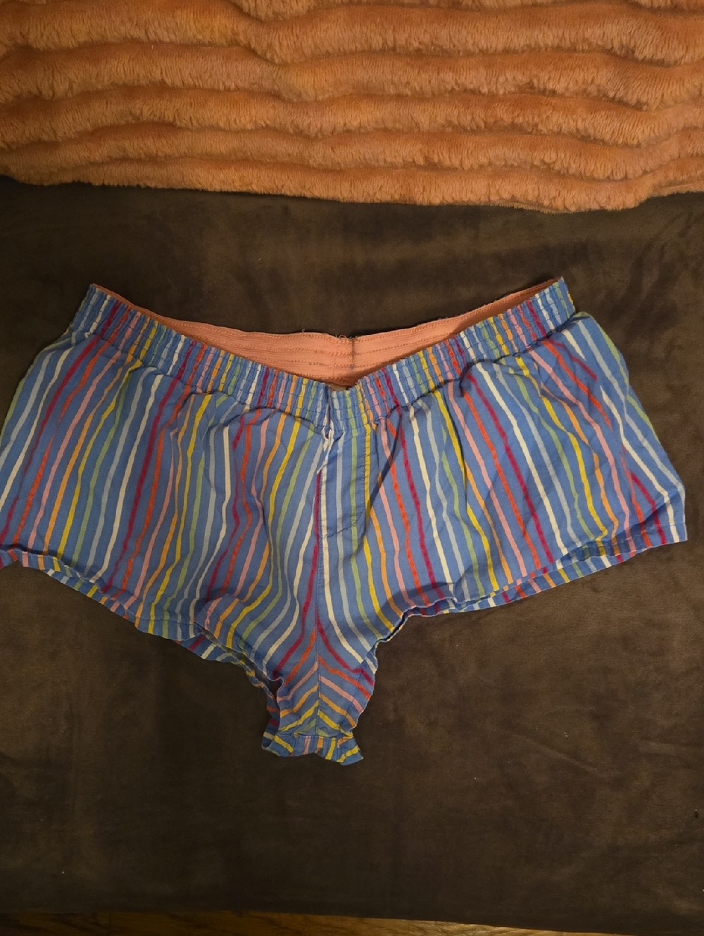 No Boundaries Blue Multi-Stripe Women's Sleep Shorts
